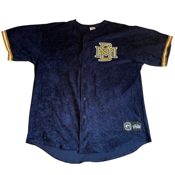 VTG Genuine Merchandise by Majestic Milwaukee Brewers Blue Button Up Jersey XL - Picture 11 of 13